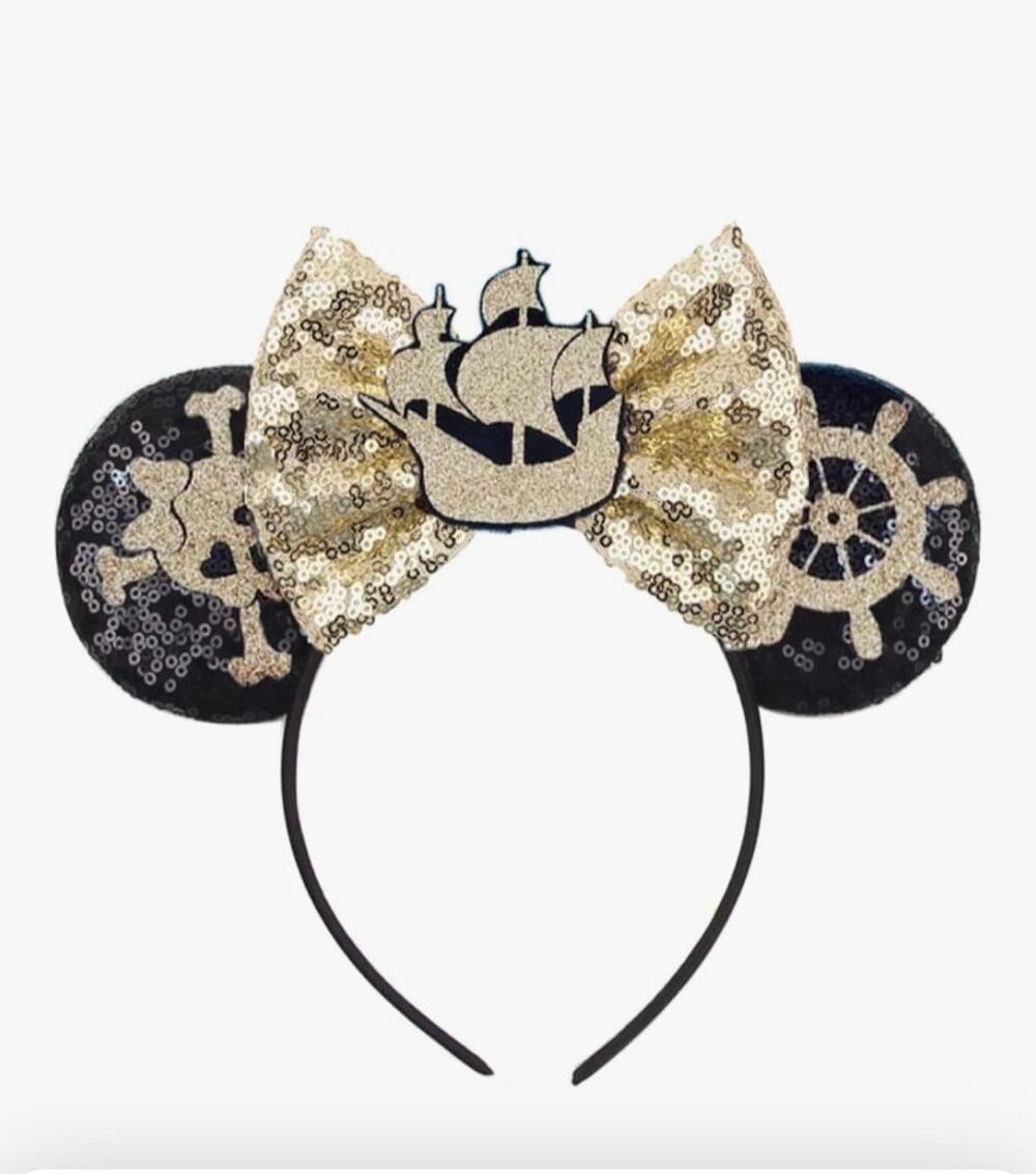 Disney Pirates of the Caribbean inspired Mickey Minnie Mouse ears headband